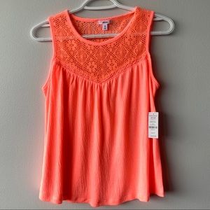 NWT lace front & back tank top
